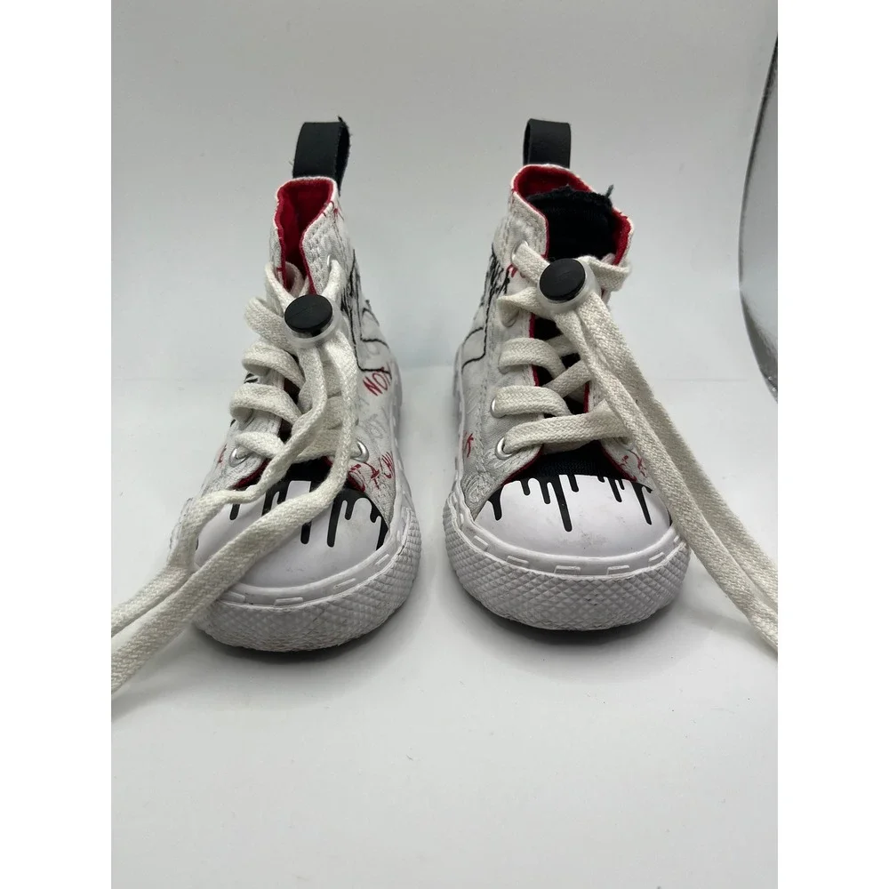 Converse Chuck Taylor All Star Toddler High Top White Graffiti Print‎ Size 5